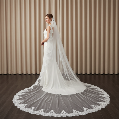 Lunar Ray Cathedral Wedding Veil with Comb