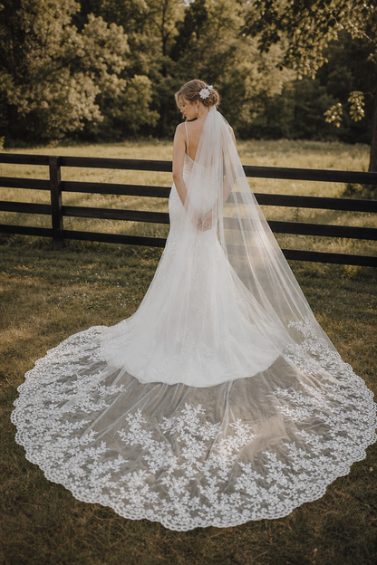 Aureole Lace Cathedral Wedding Veil