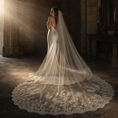 Aureole Lace Cathedral Wedding Veil
