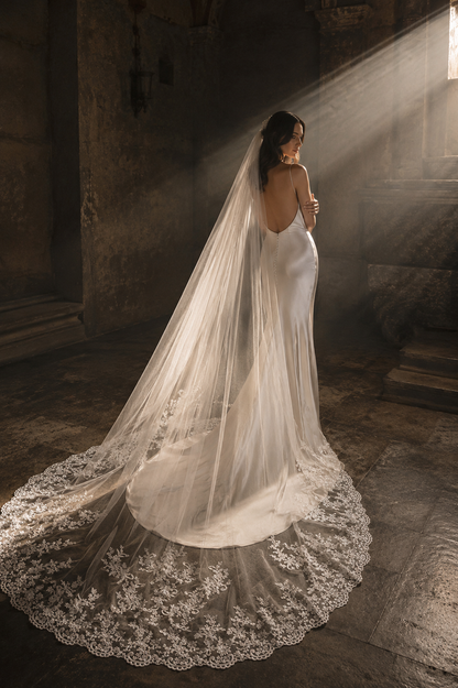 Aureole Lace Cathedral Wedding Veil