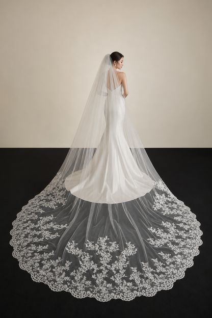 Aureole Lace Cathedral Wedding Veil