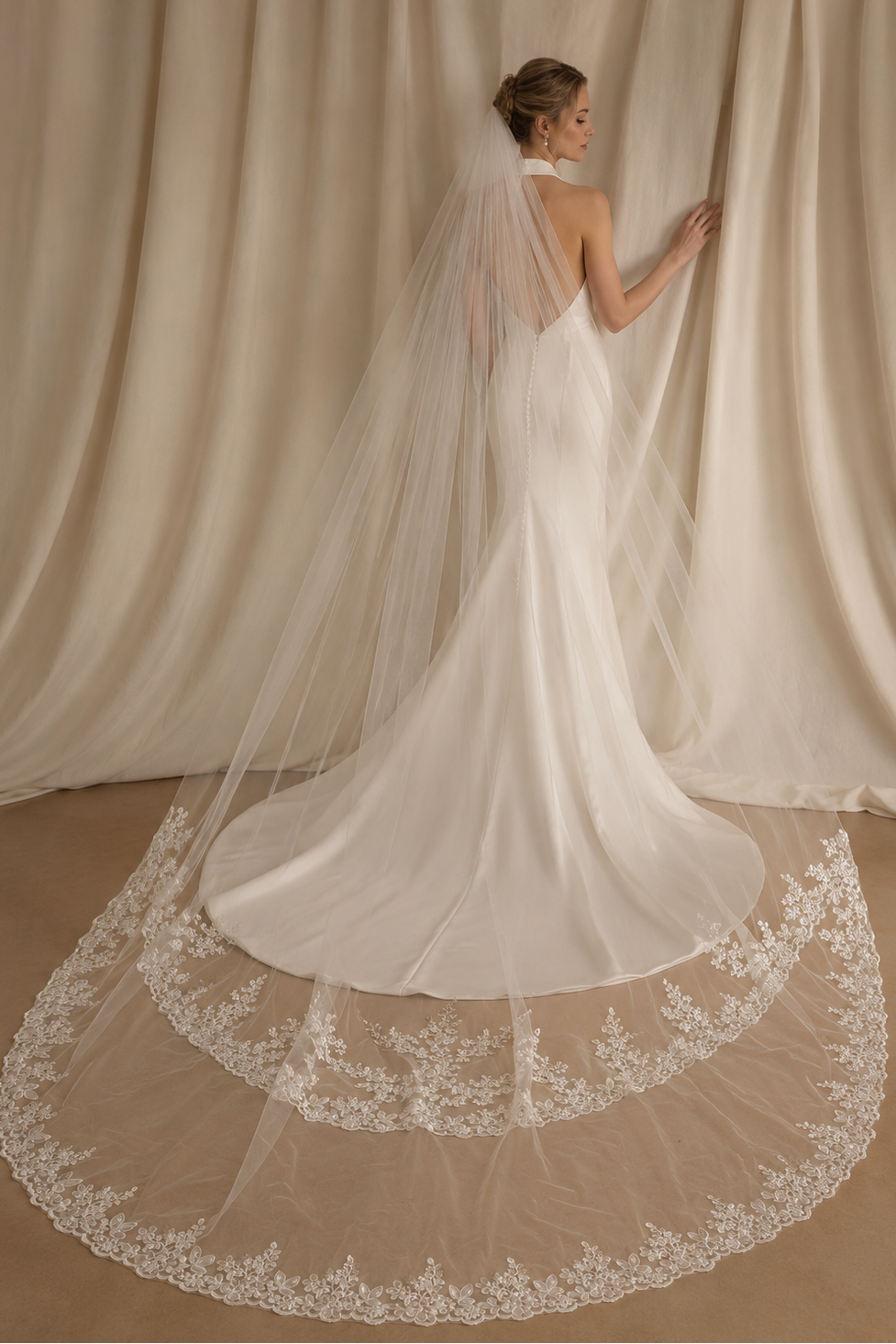Orbit Lace Kathedralen-Hochzeitsschleier