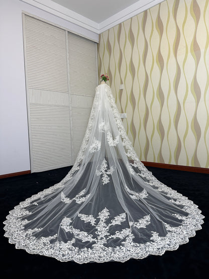 Forest Canopy Lace Cathedral Wedding Veil