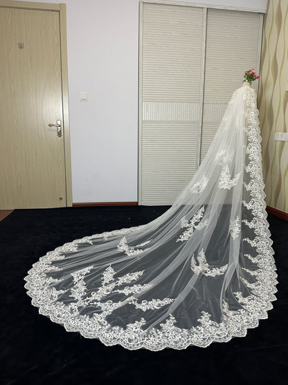 Forest Canopy Lace Cathedral Wedding Veil