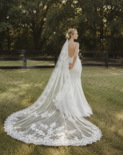 Forest Canopy Lace Cathedral Wedding Veil